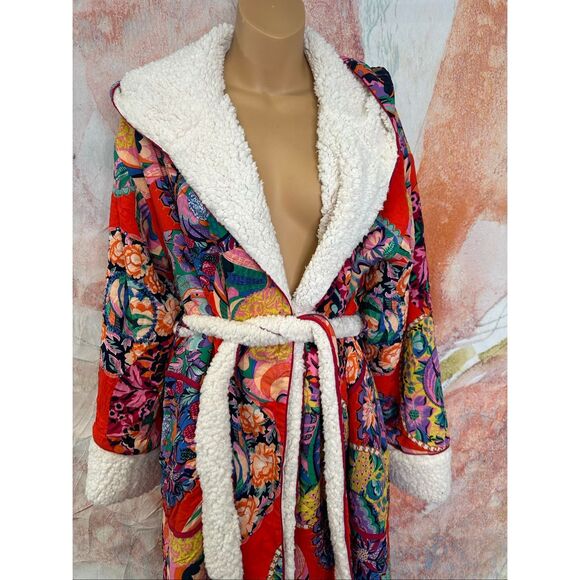 Anthropologie Alexandra Farmer Lively Sherpa-Lined Robe M/L - Picture 9 of 11